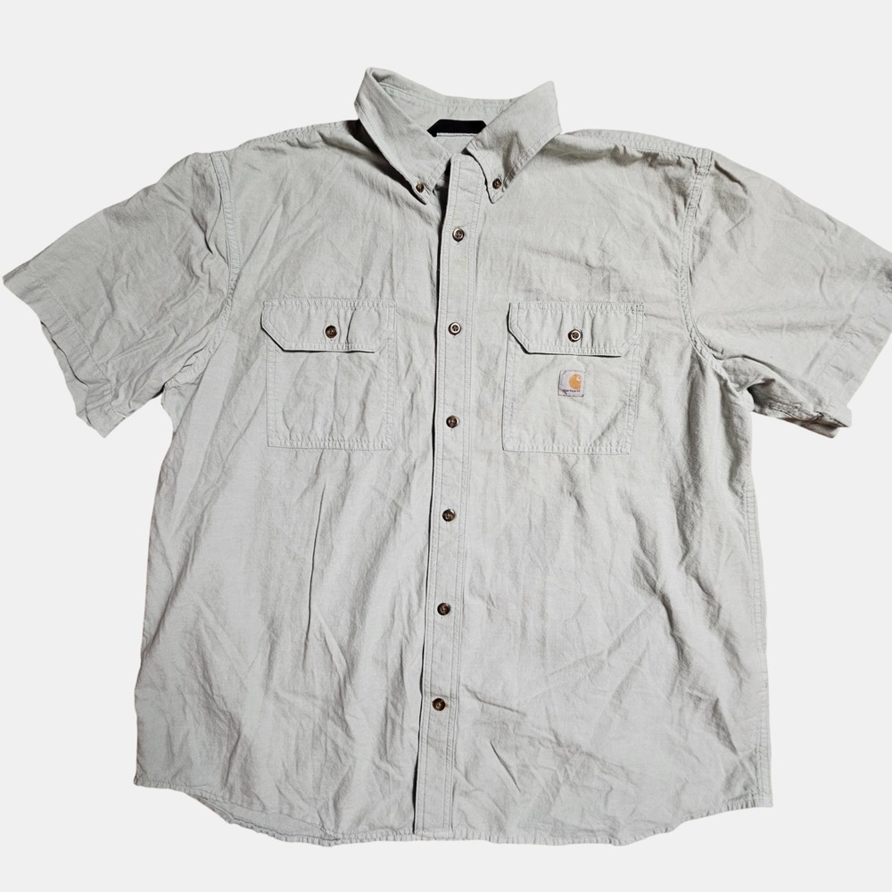 Carhartt‎ Loose Fit Midweight Chambray Short Sleeve Shirt XL Cotton Workwear